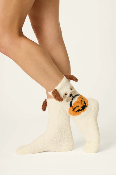 TRICK-OR-TREAT DOG FUZZY CREW SOCKS