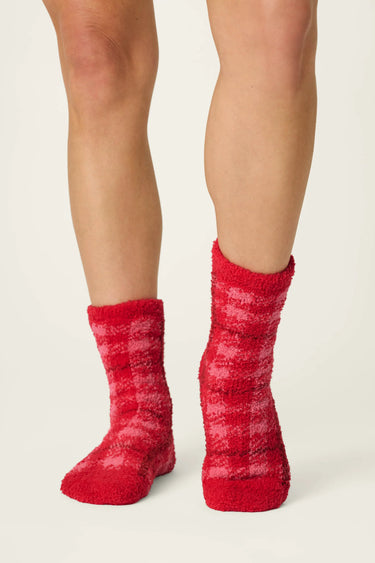 MAD FOR PLAID EMBROIDERED BOW SOCKS