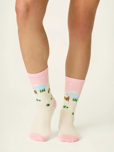 RIBBED WINTER VILLIAGE SOCKS