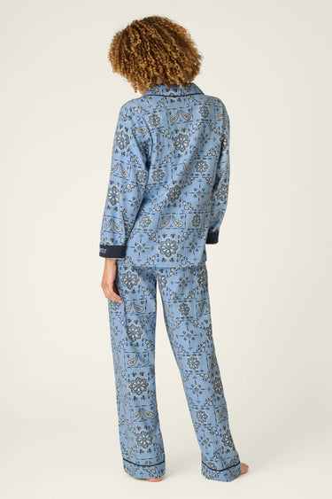 CLASSIC PAISLEY BANDANA PRINT 3-PIECE LONG SLEEVE FLANNEL PJ SET