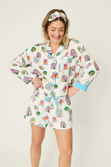 PICTURE PURRFECT PET PORTRAITS 3-PIECE SHORT FLANNEL PJ SET