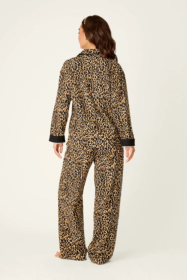 WILD AT HEART LEOPARD PRINT 3-PIECE FLANNEL PJ SET