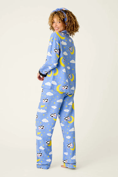 COWS JUMPING OVER THE MOON 3-PIECE FLANNEL PJ SET