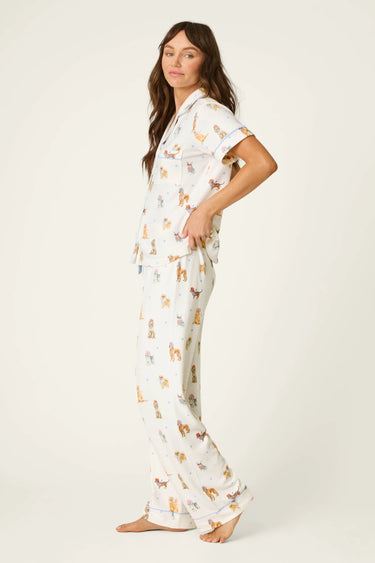 MEET ME IN PAWRIS DOG PRINT 3-PIECE PJ SET