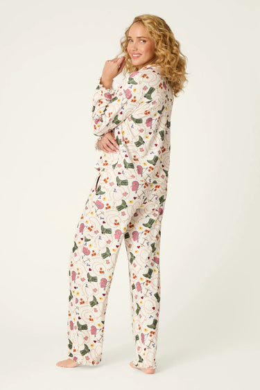 Saddle Up Western Print Long Sleeve PJ Set