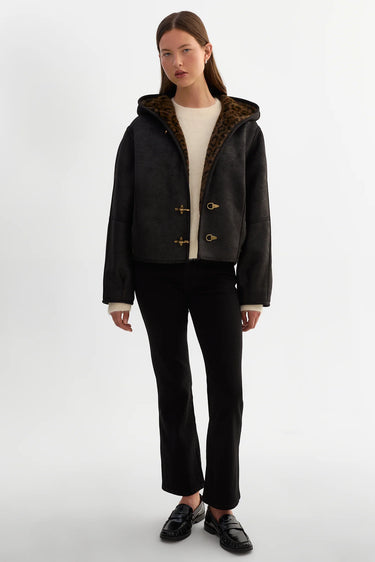 SHERYLL HOODED FAUX SUEDE JACKET