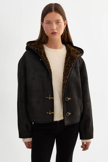 SHERYLL HOODED FAUX SUEDE JACKET