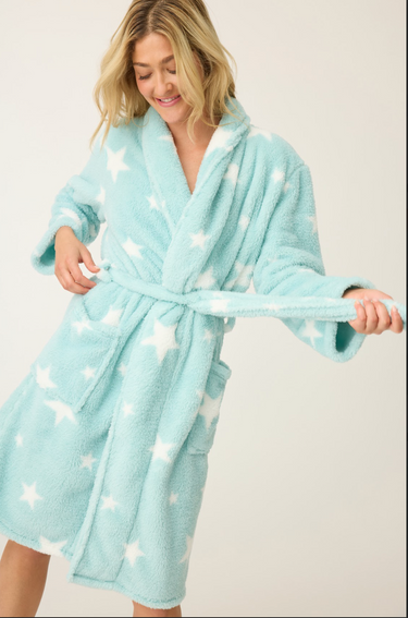 LET'S GET COZY STAR PRINT ROBE