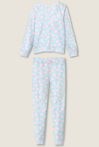 SWEETHEART LOVE HEARTS PRINT PEACHY PJ SET