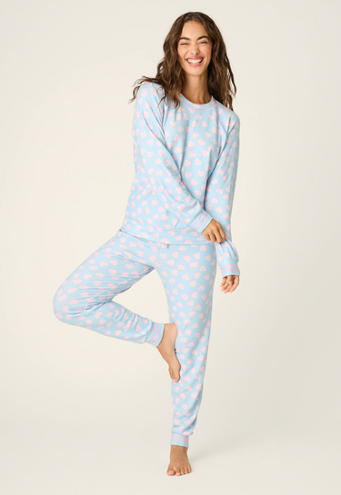 SWEETHEART LOVE HEARTS PRINT PEACHY PJ SET