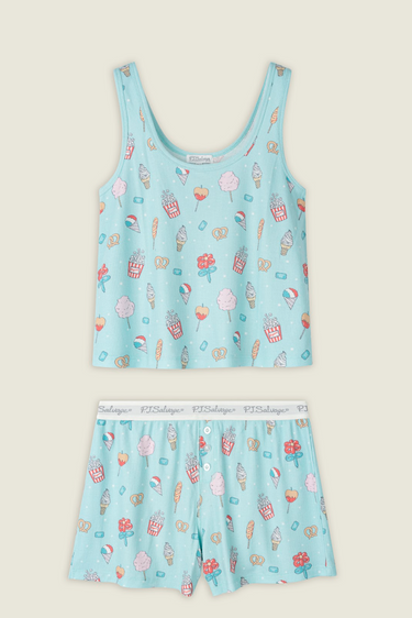 POPCORN TANK & SHORT BOYFRIEND BOXER PJ SET