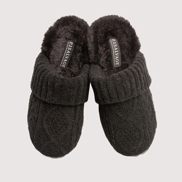 CABLE KNIT SLIPPERS