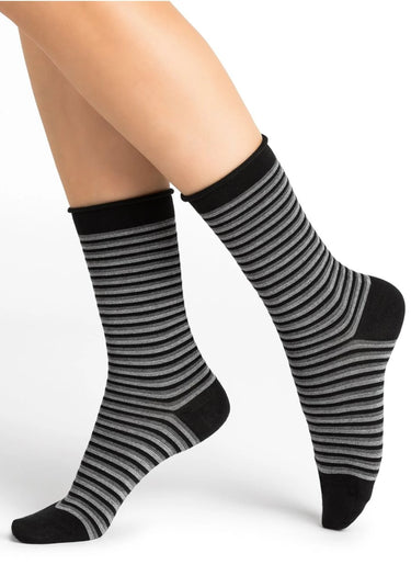 STRIPED FINE WOOL SOCK