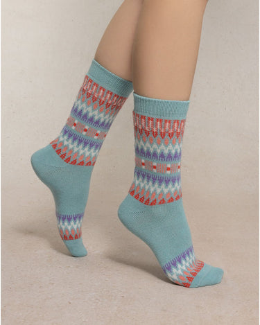 NORWEGIAN PATTERN CASHMERE SOCKS