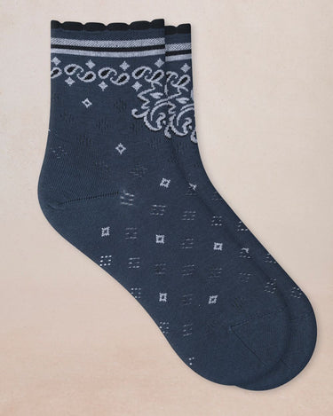NOVELTY SHORT SOCKS BANDANA INK