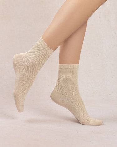 SHORT SATIN HONEYCOMB SOCK