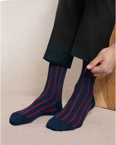 MEN'S STRIPED FIL D'ÉCOSSE SOCKS