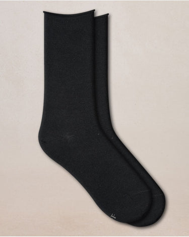 FINE WOOL ROLLED TOP SOCK