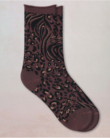 ANIMAL PRINT FINE WOOL SOCKS