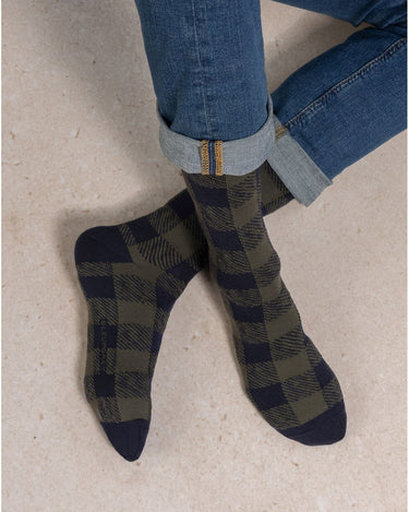 MEN'S CHECKERED MERINO WOOL SOCKS