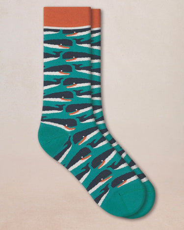 MEN'S MALACHITE SPERM WHALE PATTERN SOCKS