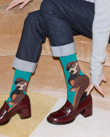 MALACHITE DACHSHUND PATTERN SOCKS
