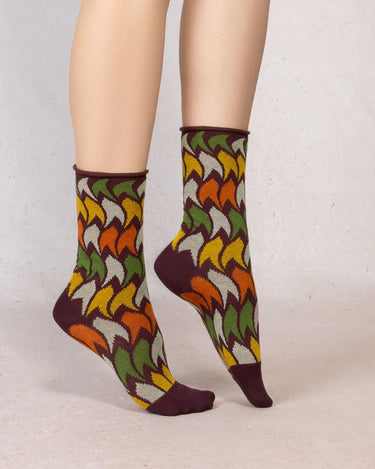 WAVY FEATHER VELVETY SOCK