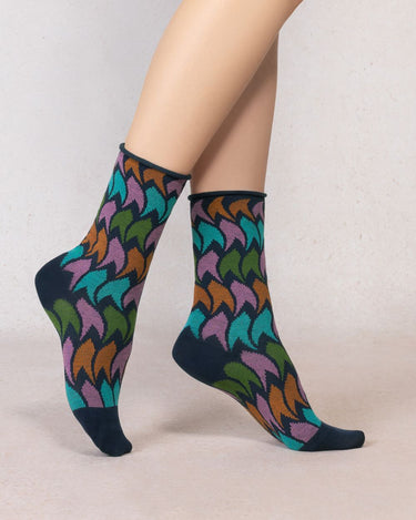 WAVY FEATHER VELVETY SOCK