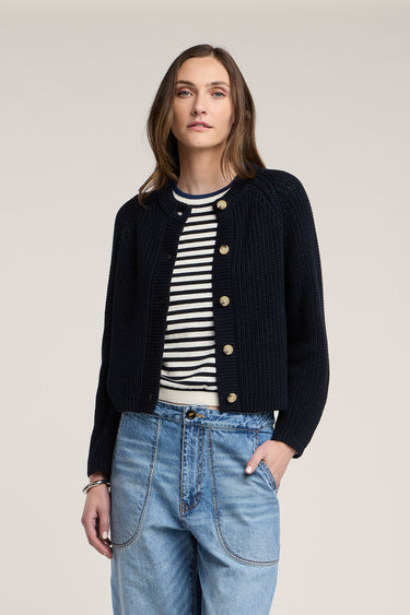 LISABETH CHUNKY COTTON CARDIGAN