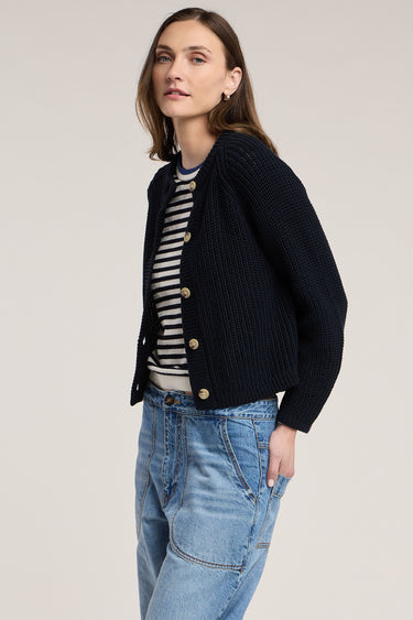 LISABETH CHUNKY COTTON CARDIGAN