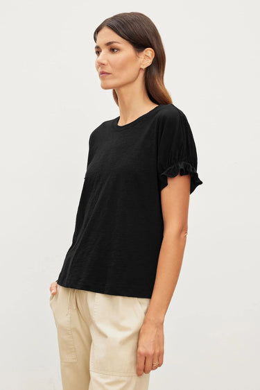 MIMI COTTON FLUTTER SLEEVE TOP