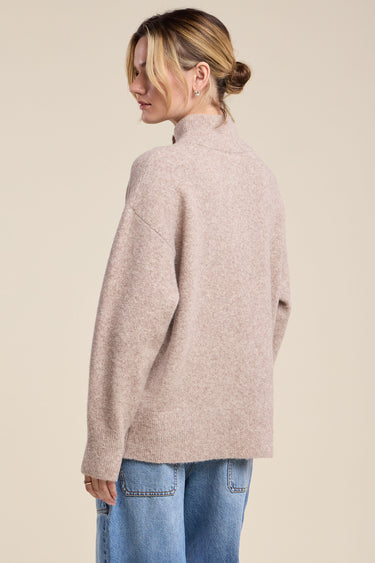 DARA COZY KNIT 3/4 BUTTON SWEATER