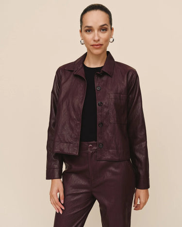 CROP POCKET BUTTON DOWN JACKET
