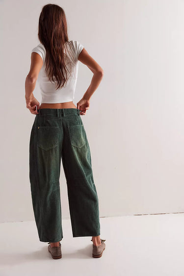 WE THE FREE GOOD LUCK MID-RISE CORD BARREL JEANS