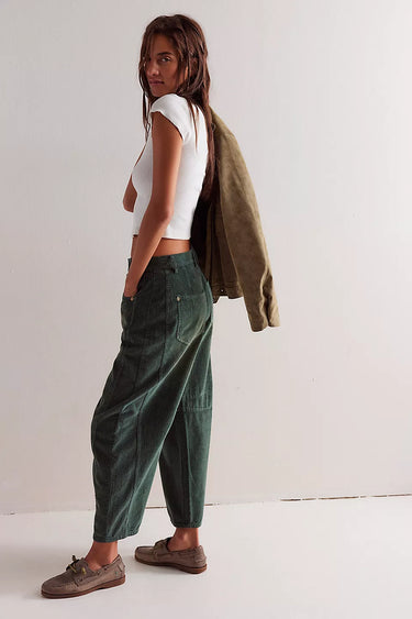 WE THE FREE GOOD LUCK MID-RISE CORD BARREL JEANS