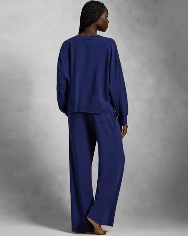 CLUB TERRY CREW WIDE LEG PANT SET