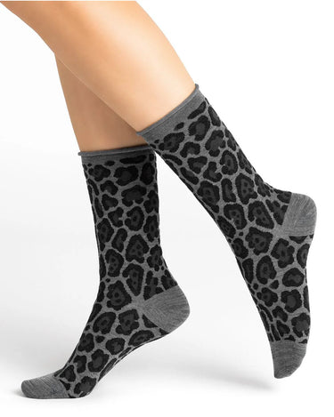 MERINO WOOL LEOPARD SOCKS