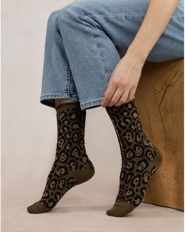 MERINO WOOL LEOPARD SOCKS
