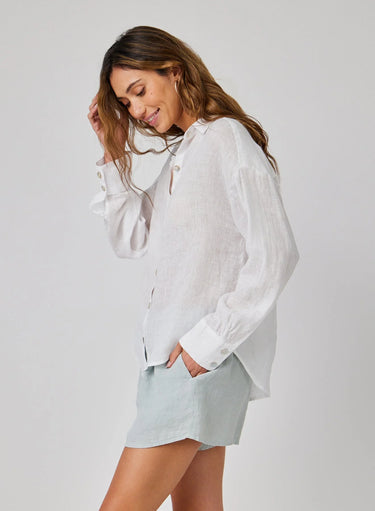 LINEN BOYFRIEND BUTTON DOWN