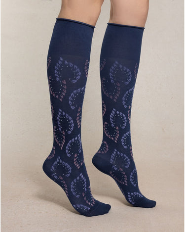 FOLIAGE VELVET KNEE HIGHS