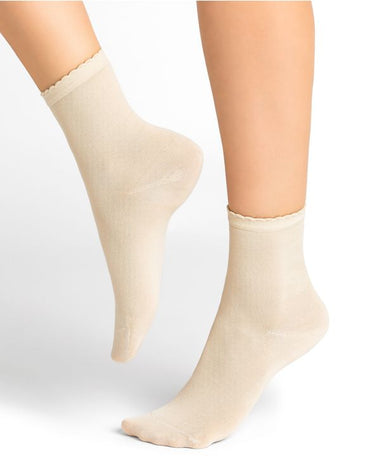 SHORT SOCK WITH SCALLOPED TRIM