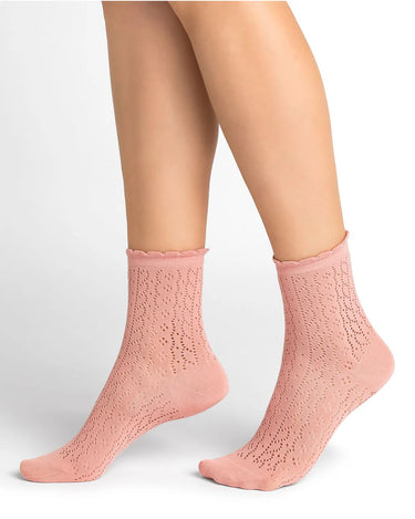 OPEN WORK BOHEMIAN PATTERN ANKLE SOCKS