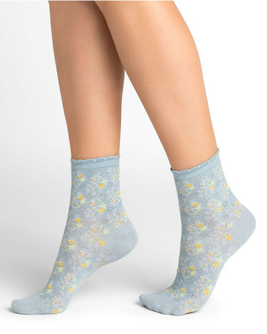 OPEN WORK LIBERTY PATTERN ANKLE SOCKS