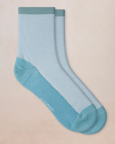 SHORT SHEER GLITTER SOCKS BLUE