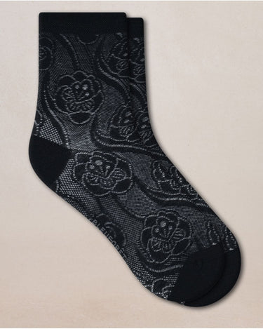 SHORT SILK LACE FLORAL SOCKS