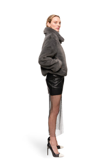 QUINN FAUX FUR BOMBER JACKET