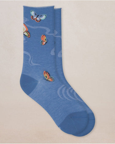 VELVETY COTTON BUTTERFLY SOCKS