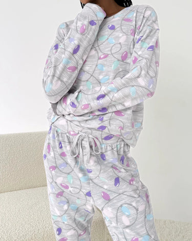 HOLIDAY LIGHTS MARNA WAFFLE PJ SET